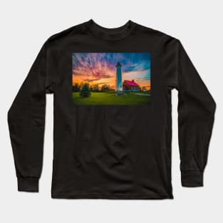 Tawas Point Lighthouse at Sunset Long Sleeve T-Shirt